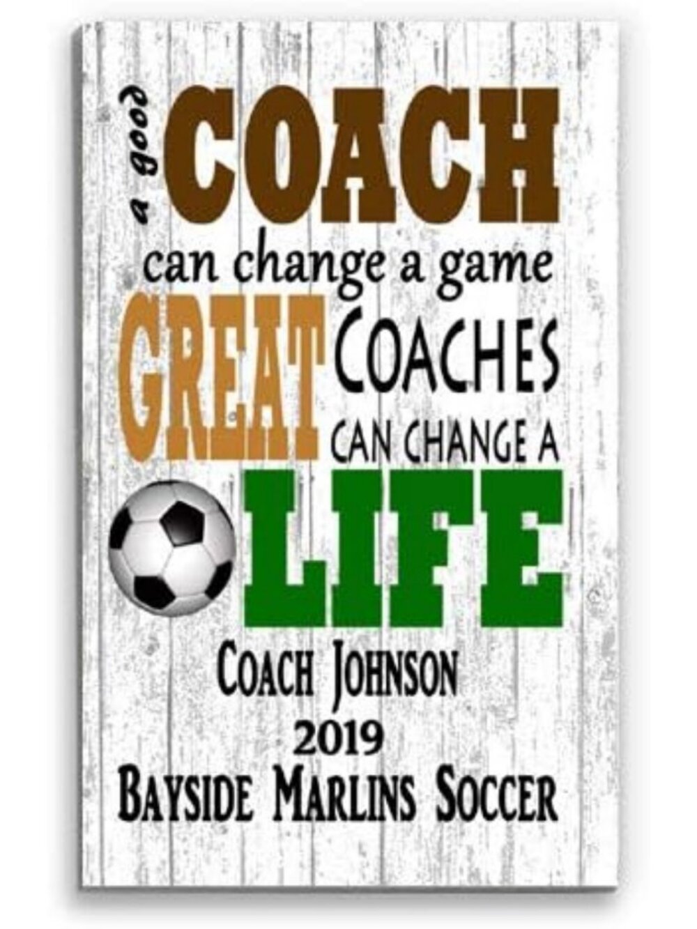 Custom Soccer Coach Plaque - Personalized Gift for Team Coaches, Men & Women